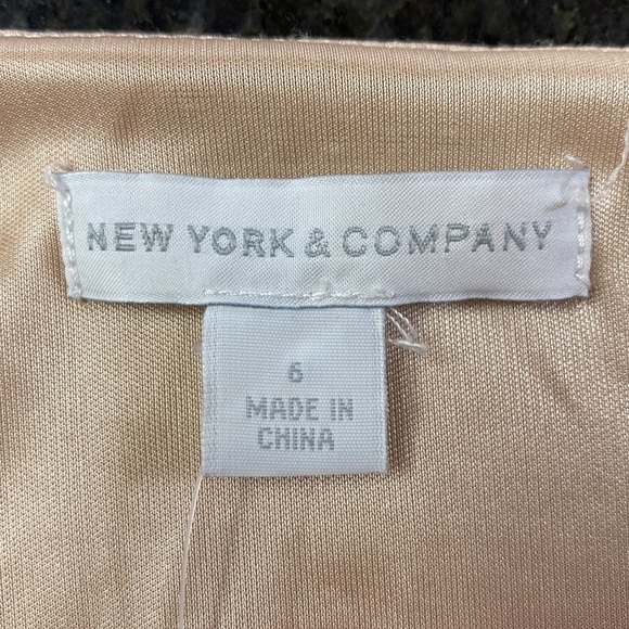 New York & company beige pink and black sleeveless dress with pockets size 6 - Picture 10 of 11